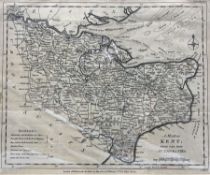 John Lodge Cowley (British 1719-1797): 'A Map of Kent from the Best Authorities'
