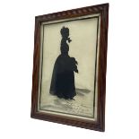 19th century full length silhouette portrait inscribed 'Mrs Hannah Harrison Lady's Maid to Lady Elle