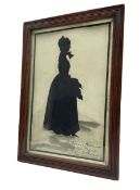 19th century full length silhouette portrait inscribed 'Mrs Hannah Harrison Lady's Maid to Lady Elle