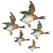 Set of five Beswick Mallard wall plaques Model 596 No's 0