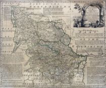After Emanuel Bowen (Welsh 1694-1767): 'An Accurate Map of the West Riding of Yorkshire Divided into