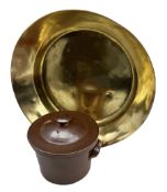Russian brass bread mixing bowl D47cm and earthenware pot (2)
