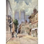 Charles Rousse (British fl.1870-1890): York Minster from Lop Lane