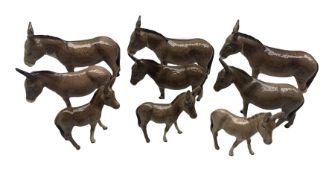 Three Beswick First Version Donkeys model no. 1364A