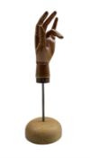 Vintage articulated shop display hand for displaying gloves
