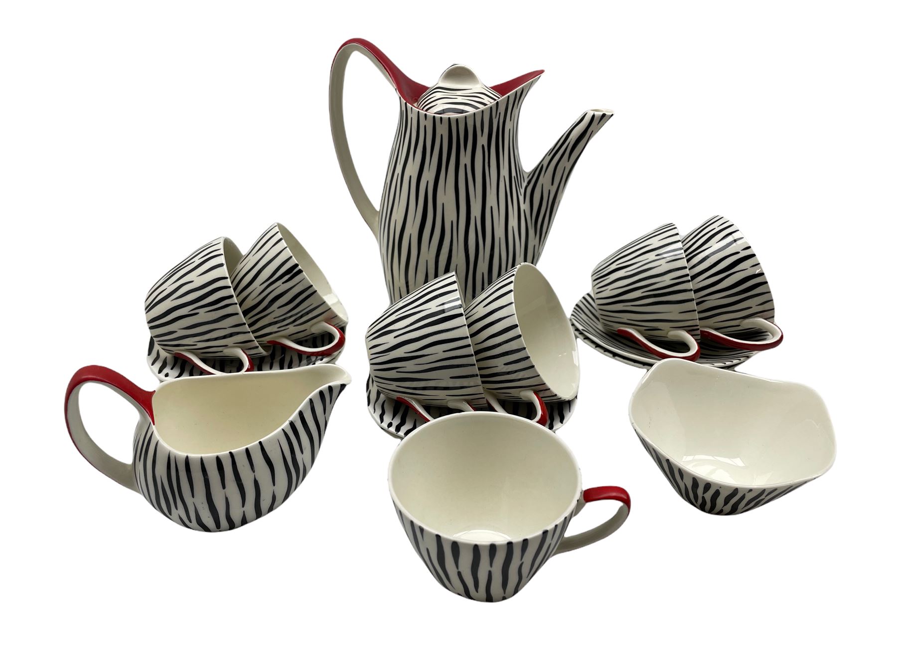 Midwinter Stylecarft Zambesi pattern coffee set designed by Jessie Tait