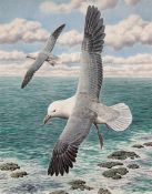 Simon Turvey (British 1957-): Seagulls in Flight