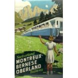 After Otto Baumberger (Swiss 1889-1960): 'Switzerland Montreux-Bernese Oberland Railway'