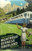 After Otto Baumberger (Swiss 1889-1960): 'Switzerland Montreux-Bernese Oberland Railway'