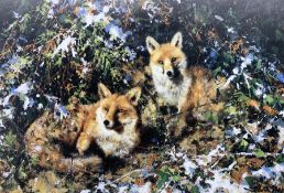 David Shepherd (British 1931-2017): 'Winter Foxes'