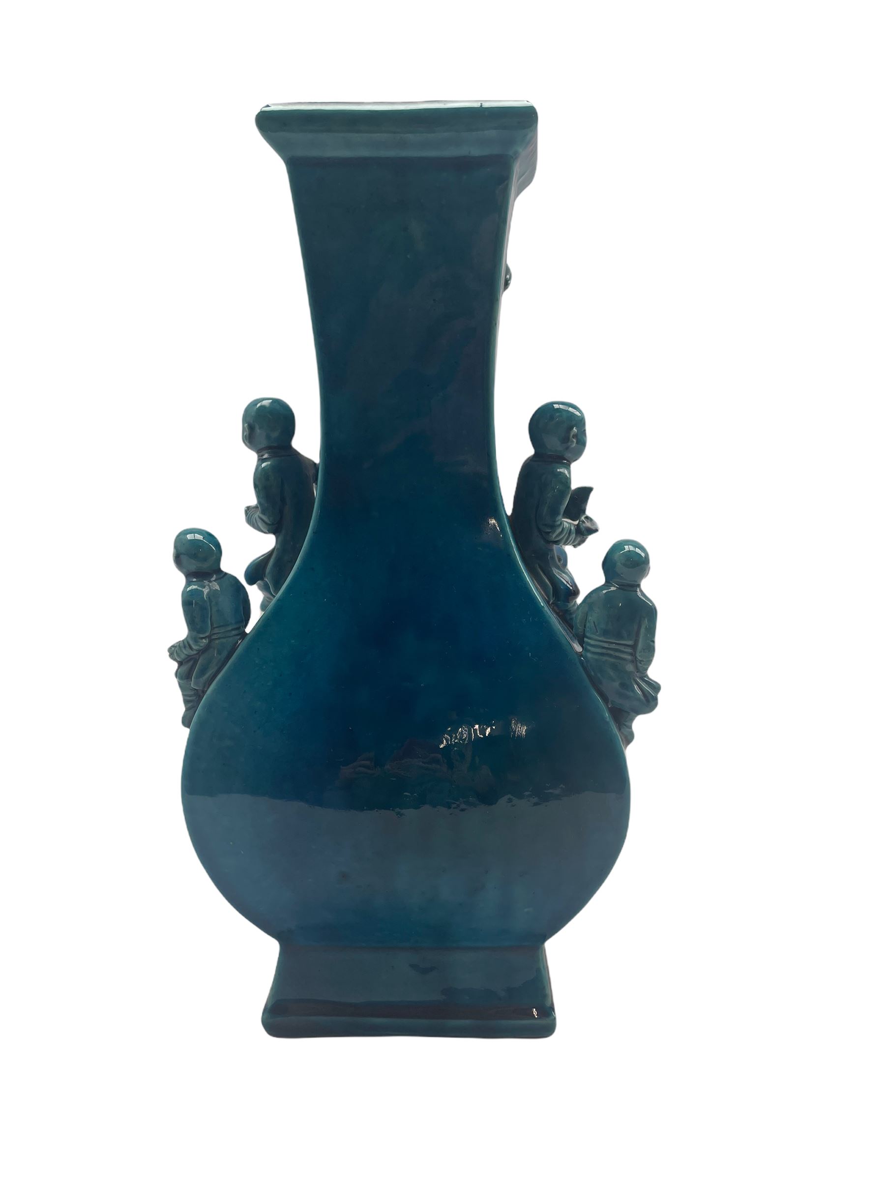 18th/19th century Chinese turquoise glazed 'Boys' vase - Image 3 of 6