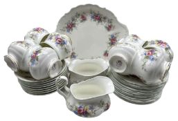 Royal Albert Colleen pattern tea ware comprising eight teacups & saucers