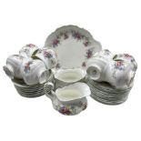 Royal Albert Colleen pattern tea ware comprising eight teacups & saucers