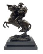 Bronze figural group modelled as Napoleon upon his horse