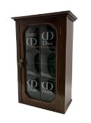Early 20th century wall hanging cabinet with leaded glazed panel door