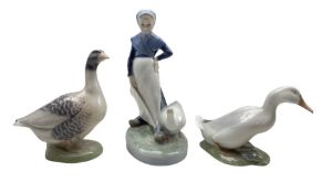 Royal Copenhagen figure of a goose girl H18cm No.067