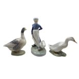 Royal Copenhagen figure of a goose girl H18cm No.067