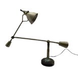 20th century adjustable desk lamp attributed to Edouard Wilfred Buquet (French1886�1999) with two co