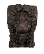 17th/ 18th century carved oak Corbel in the form of a Lions head H22cm x W15cm