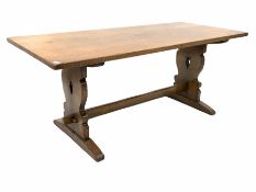 20th century oak refectory style dining table
