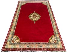 Large Moroccan red ground carpet