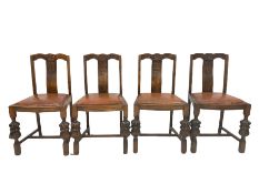 Set four of 18th century oak style dining chairs