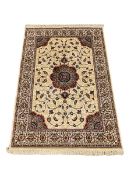 Persian design silk pile ground rug