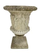 Large reconstituted stone garden Medici style urn planter