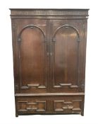 Late 18th century oak hanging cupboard