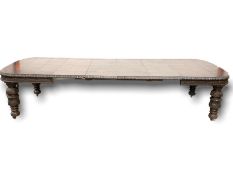 Large Victorian oak wind out extending dinging table