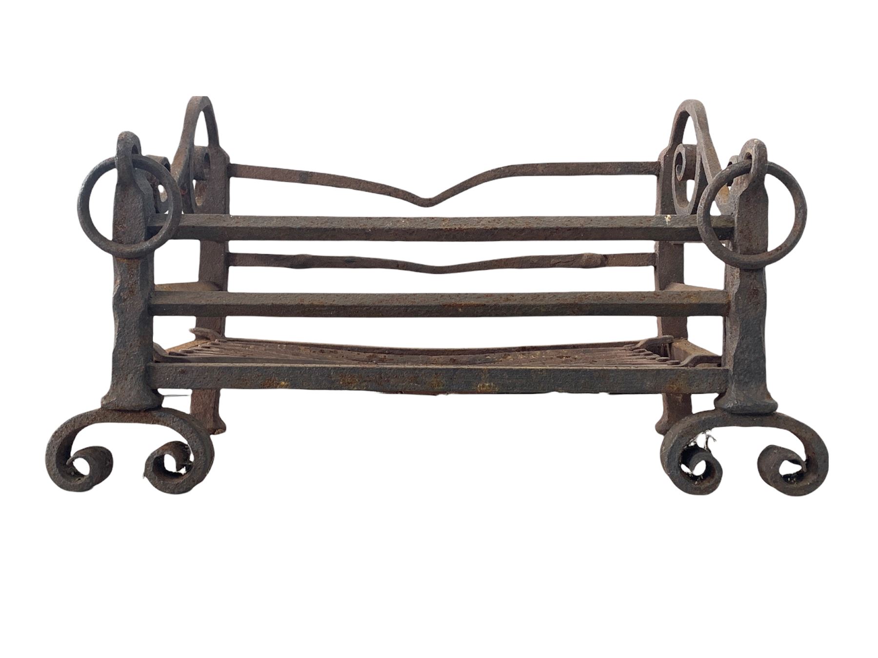 Small 19th century blacksmiths made wrought iron dog grate - Image 3 of 3