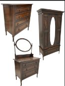 Early 20th century oak bedroom suite - comprising of one chest of drawers with four long graduated d