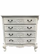 French style white serpentine chest
