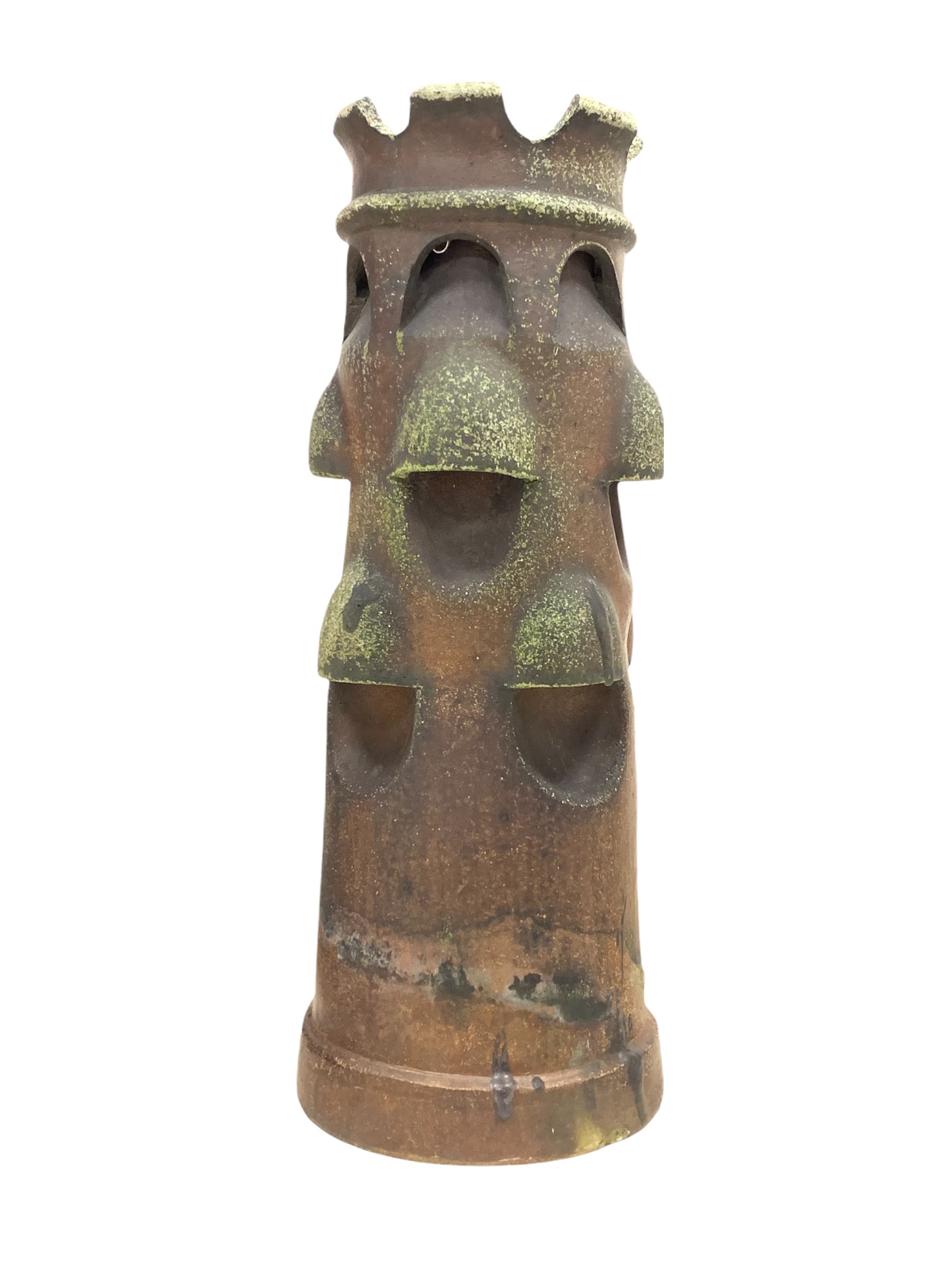 19th century salt glazed terracotta chimney pot