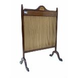20th century Sheraton design mahogany fire screen