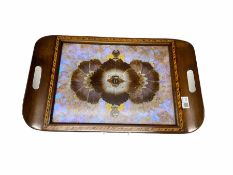 South American butterfly wing two handled tray