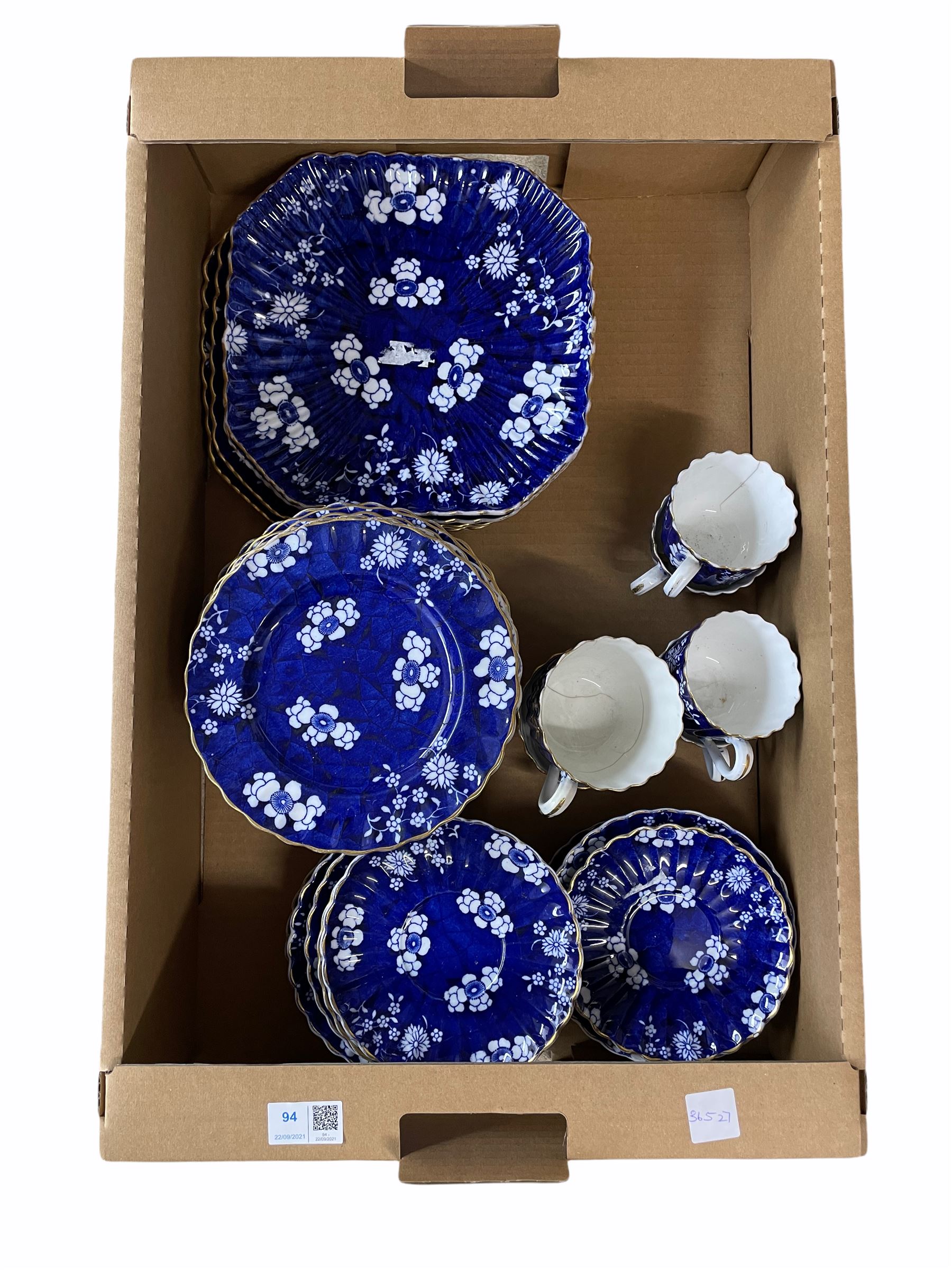 Quantity of Victorian Copeland prunus pattern tea ware