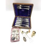 Edwardian cased set of silver-plated fish knives and forks