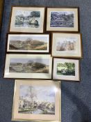 collection signed and unsigned landscape prints including Alan Ingham (7)