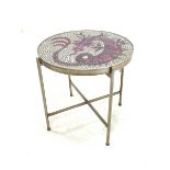 Circular occasional table with mosaic top