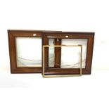 Pair of oak picture frames with gilt slips