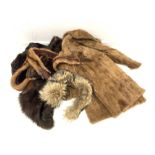 A group of vintage furs to include a fox shawl