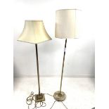 Two brass standard lamps