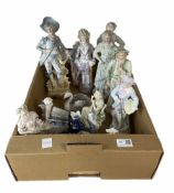 Collection of Continental bisque china figures