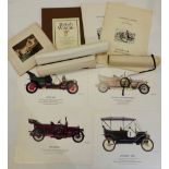 After Ken Rush collection four prints vintage cars 1907-1911; After Geoffrey Fletcher London's river