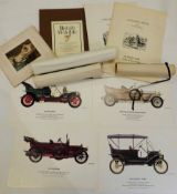 After Ken Rush collection four prints vintage cars 1907-1911; After Geoffrey Fletcher London's river