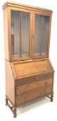 Early 20th century oak bureau bookcase