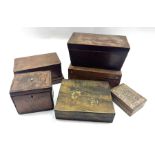 19th century inlaid satinwood tea caddy