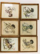 Set six vintage Brownie Downing (Australian) prints 17cm x 15cm (6)