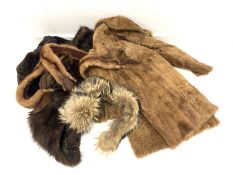 A group of vintage furs to include a fox shawl